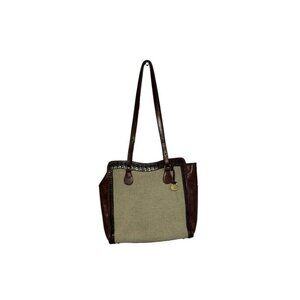 Brahmin Embossed Leather & Woven Shoulder Bag